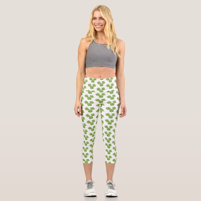 Gemüsesorten von Funny Brussels Cartoon Capri Leggings (Vorderseite)