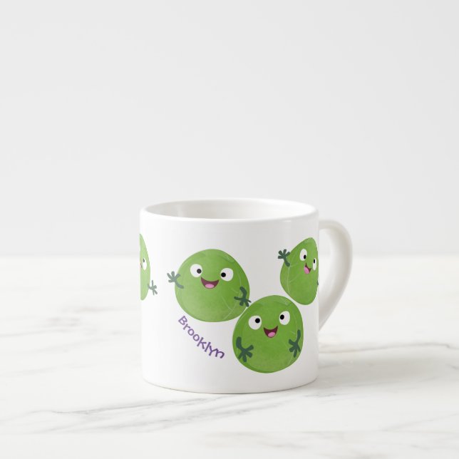 Gemüsesorten von Funny Brussels Cartoon Espressotasse (Vorderseite Rechts)