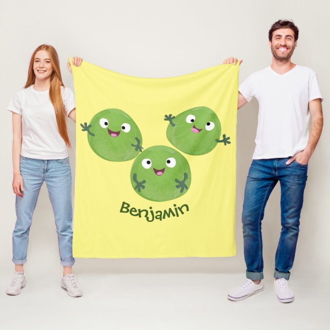Gemüsesorten von Funny Brussels Cartoon Fleecedecke (Beispiel)