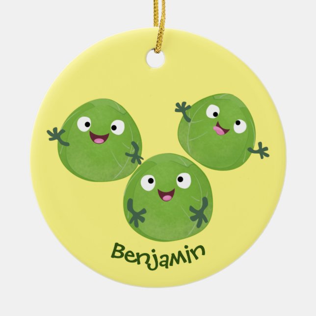 Gemüsesorten von Funny Brussels Cartoon Keramik Ornament (Vorne)