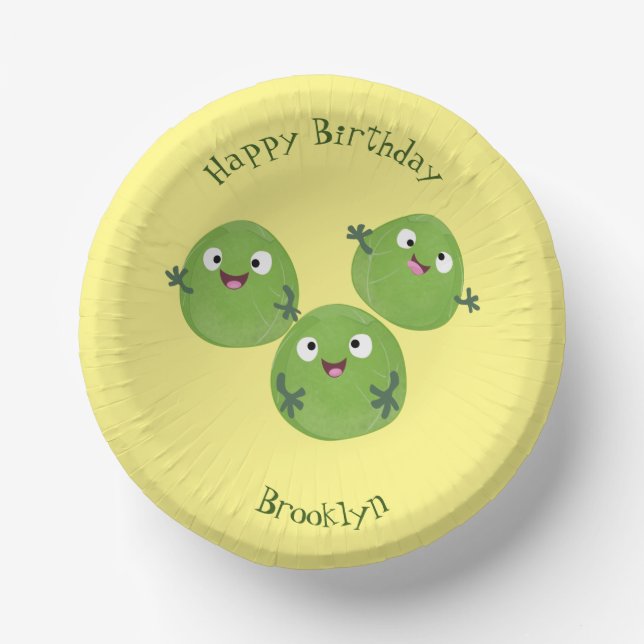 Gemüsesorten von Funny Brussels Cartoon Pappteller (Vorderseite)