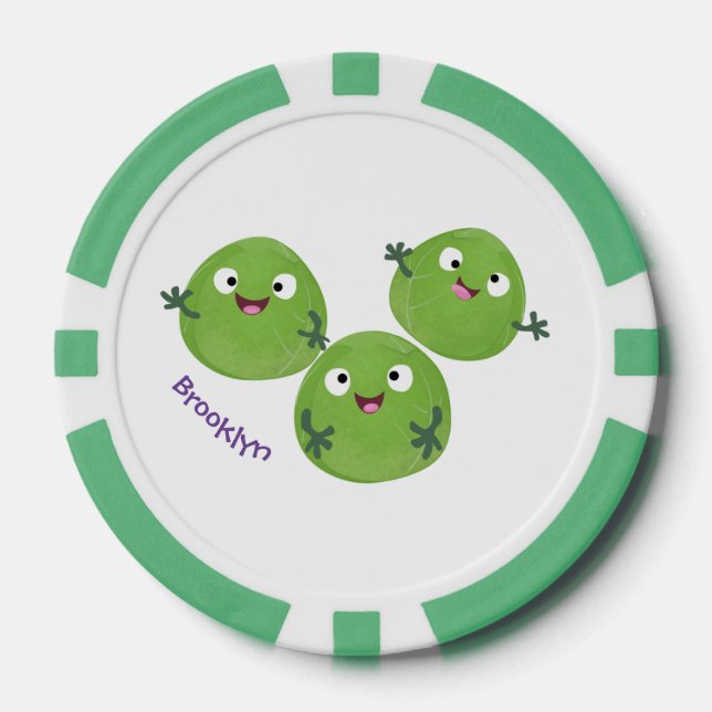 Gemüsesorten von Funny Brussels Cartoon Pokerchips (Vorderseite)