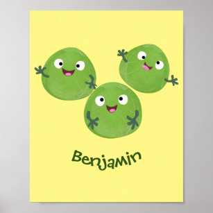 Gemüsesorten von Funny Brussels Cartoon Poster