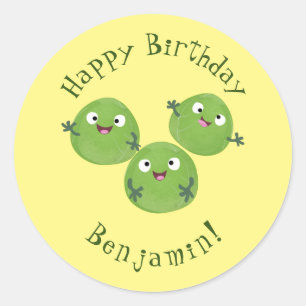 Gemüsesorten von Funny Brussels Cartoon Runder Aufkleber