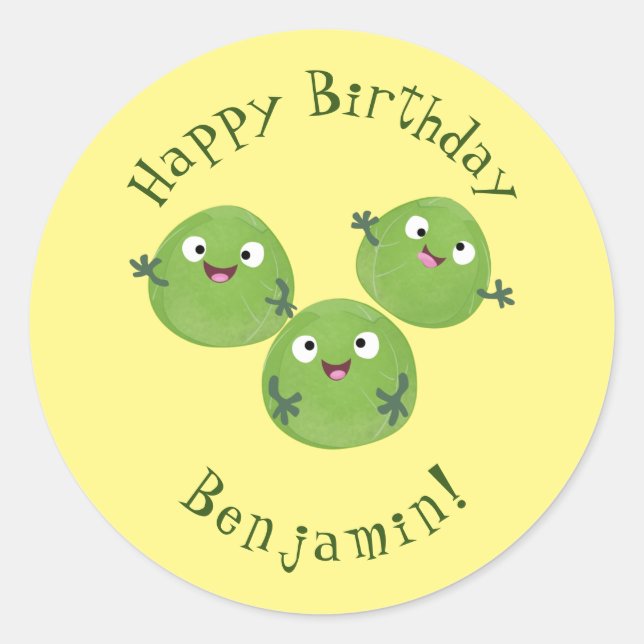 Gemüsesorten von Funny Brussels Cartoon Runder Aufkleber (Vorderseite)