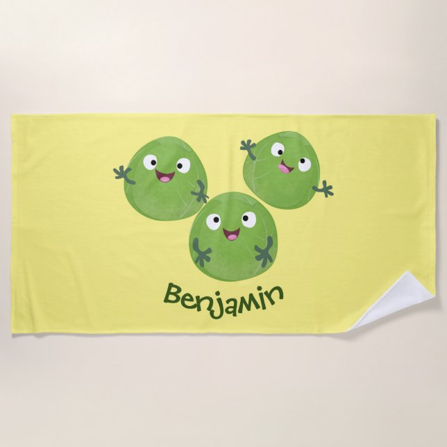 Gemüsesorten von Funny Brussels Cartoon Strandtuch (Vorderseite)