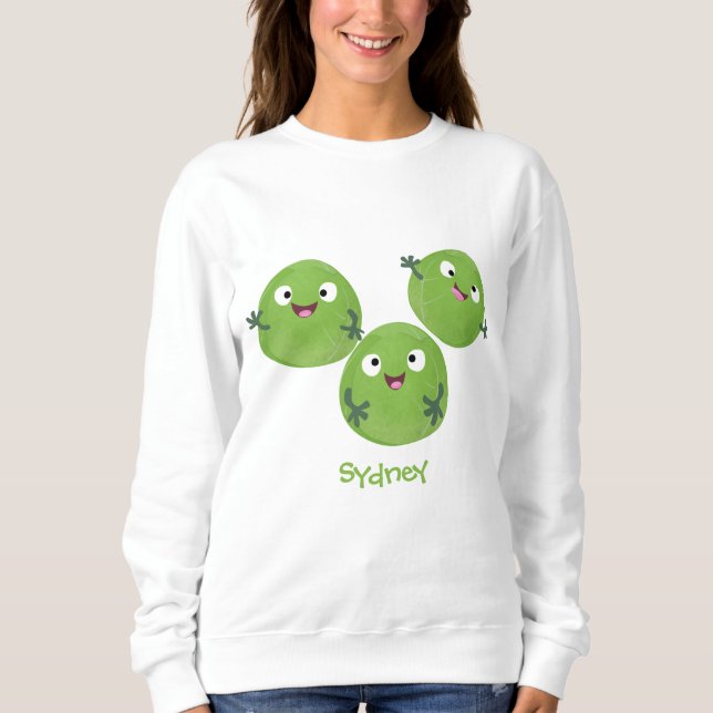 Gemüsesorten von Funny Brussels Cartoon Sweatshirt (Vorderseite)
