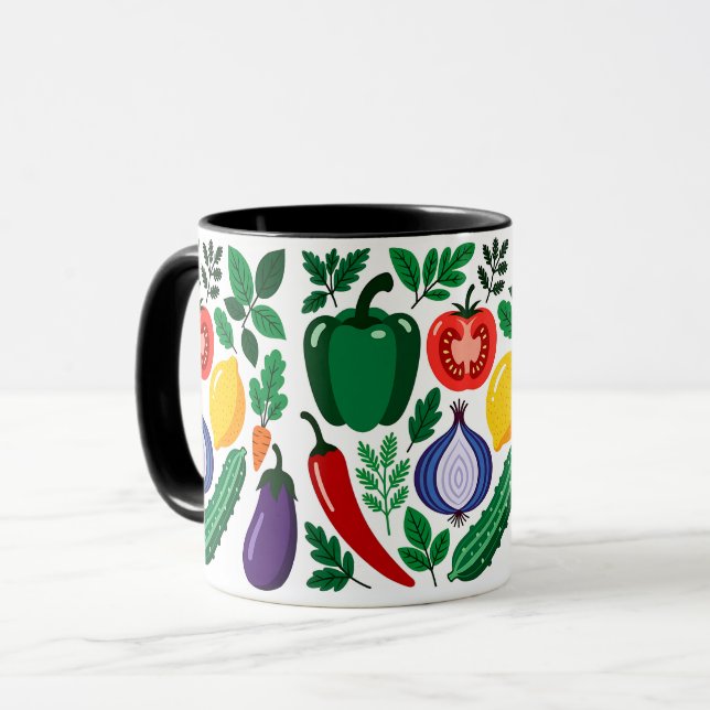 Gemüster Muster Tasse (Vorderseite Links)
