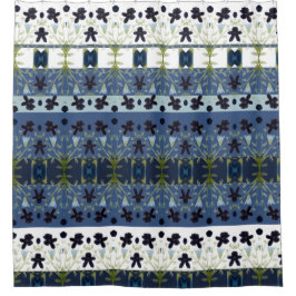 Gemustert-blau-weiß dekoriert duschvorhang