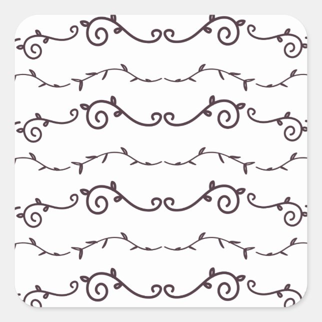gemustert drehen quadratischer aufkleber (Vorderseite)