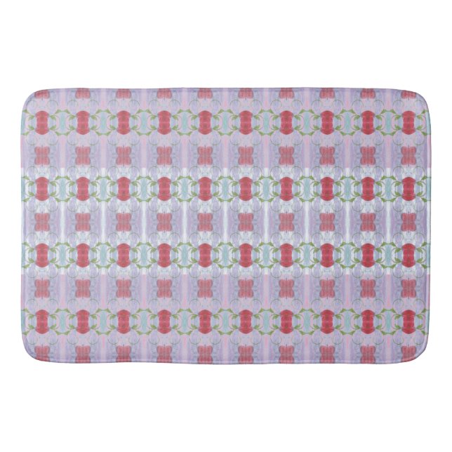 Gemustert in rosa Mauve und grün Badematte (Vorderseite)