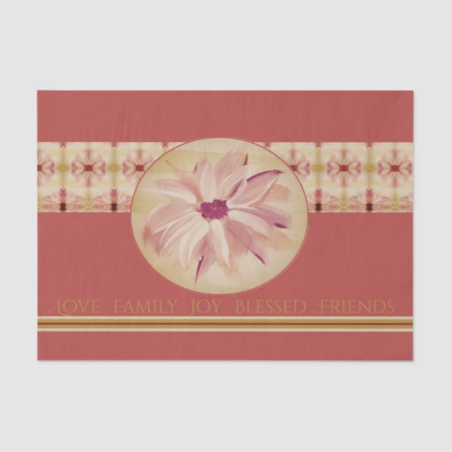 Gemustert in Rosa und Creme Seidenpapier (Vorderseite)