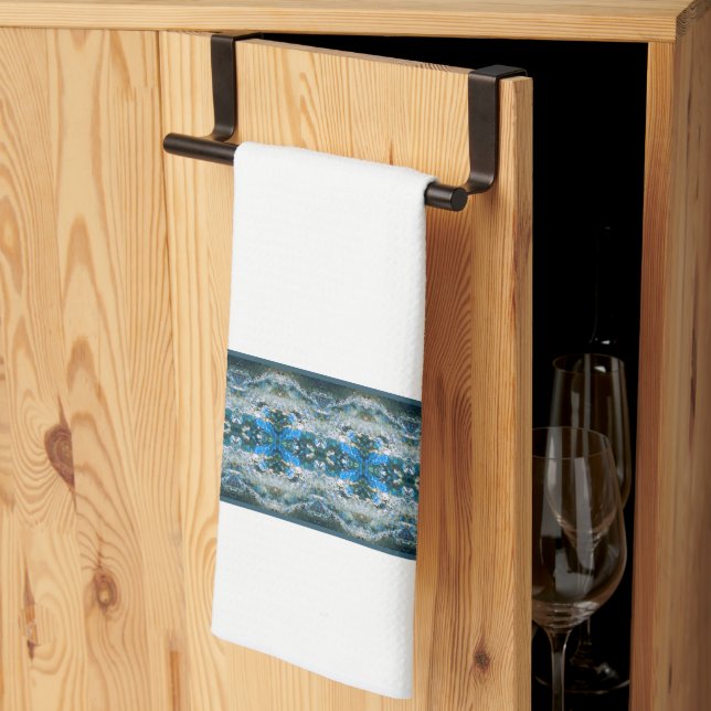 Gemustert mit blau und grau geschirrtuch (Drittel gefaltet)