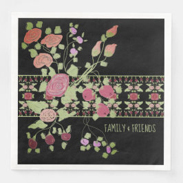 Gemustert mit Blume und Berliner Kunst Serviette