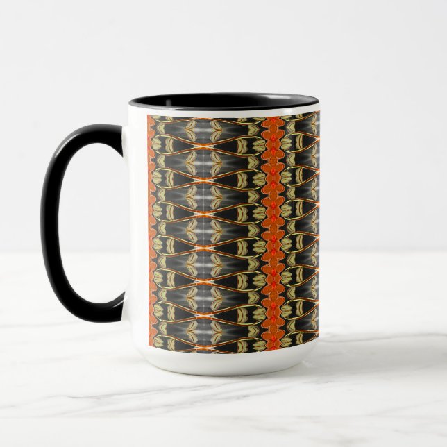 Gemustert mit OrangeCoffee Tasse (Links)