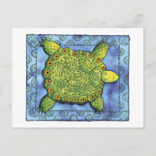Gemustert Turtle Postkarte