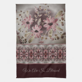 Gemusterte Aquarellblume Geschirrtuch