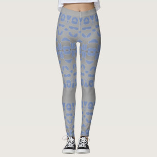 Gemusterte Damen in Grau und Blau Leggings