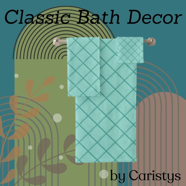 Gemusterte Diamantformate Blau Badhandtuch Set (Von Creator hochgeladen)