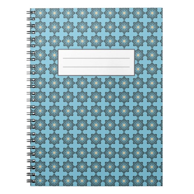 Gemusterte geometrische Blumenmedaillon-Muster Notizblock (Vorderseite)