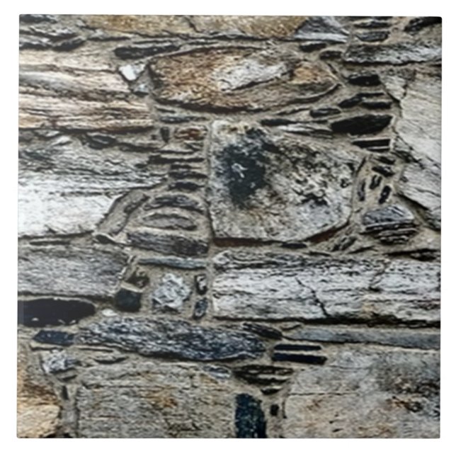 gemusterte große Keramik Tile - Grau, Braun Fliese (Vorderseite)