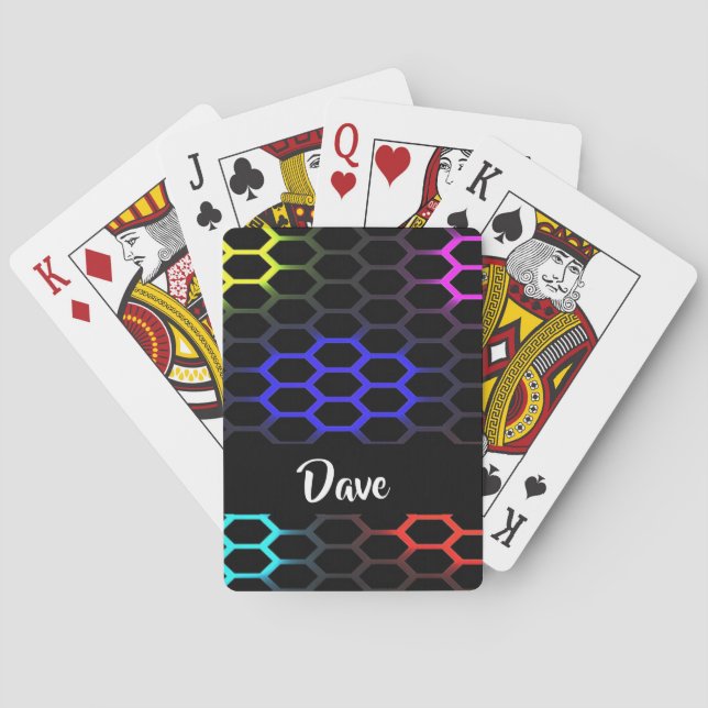 Gemusterte Honigwabenbäume Spielkarten (Rückseite)
