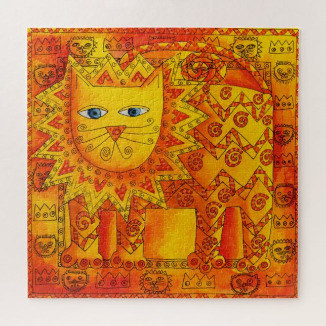 Gemusterte Illustration des Löwenwassers Puzzle (Horizontal)