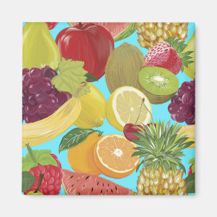 Gemusterte Illustration mit gemischten tropischen Magnet