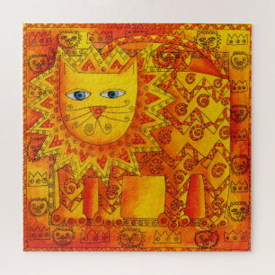 Gemusterte Illustration über Löwenwasser Puzzle