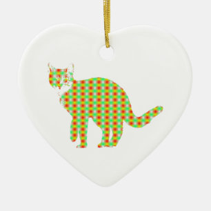 Gemusterte Katze Keramikornament