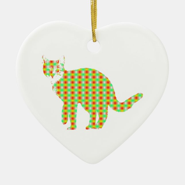 Gemusterte Katze Keramikornament (Vorne)