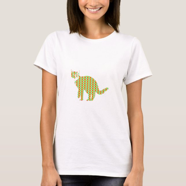 Gemusterte Katze T-Shirt (Vorderseite)