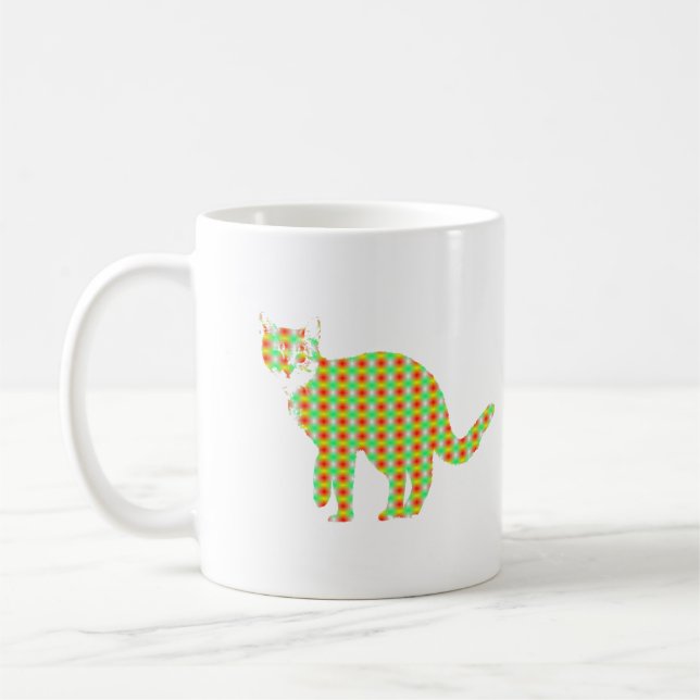 Gemusterte Katze Tasse (Links)