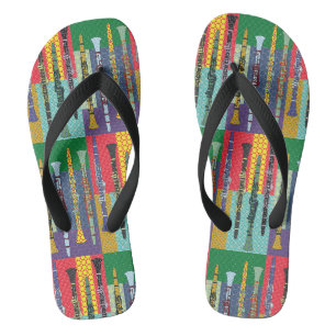 Gemusterte Klarinette Flip Flops