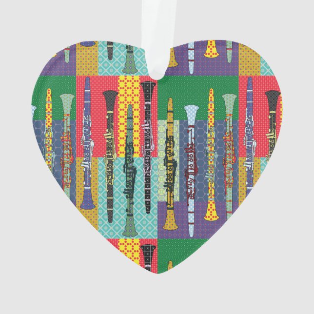 Gemusterte Klarinette Ornament (Rückseite)