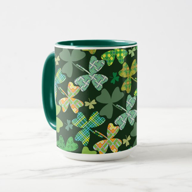 Gemusterte Kleeblätter Tasse (Vorderseite Links)