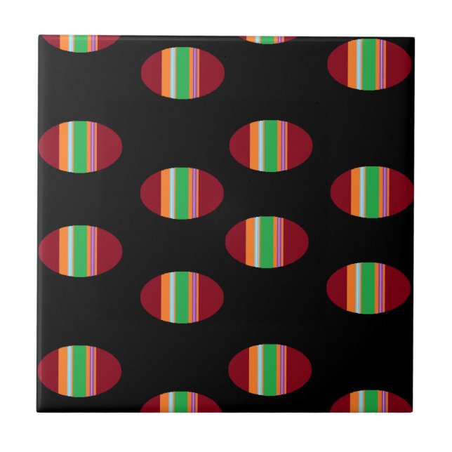 Gemusterte Kreise auf schwarz Fliese (Vorderseite)