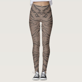 Gemusterte Leggings aus Brauner-nahtloser Tiger