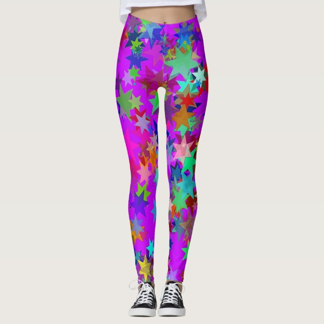 Gemusterte Leggings in leuchtenden Farben (Vorderseite)