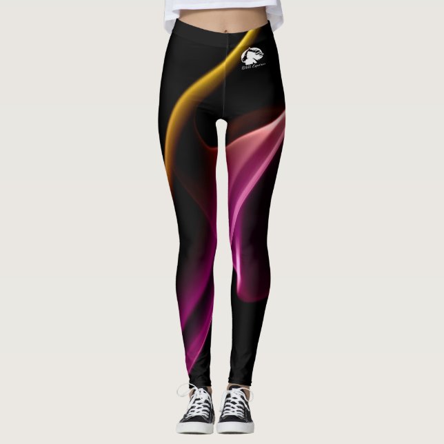 Gemusterte Leggings - Weißes B&B-Logo (Vorderseite)