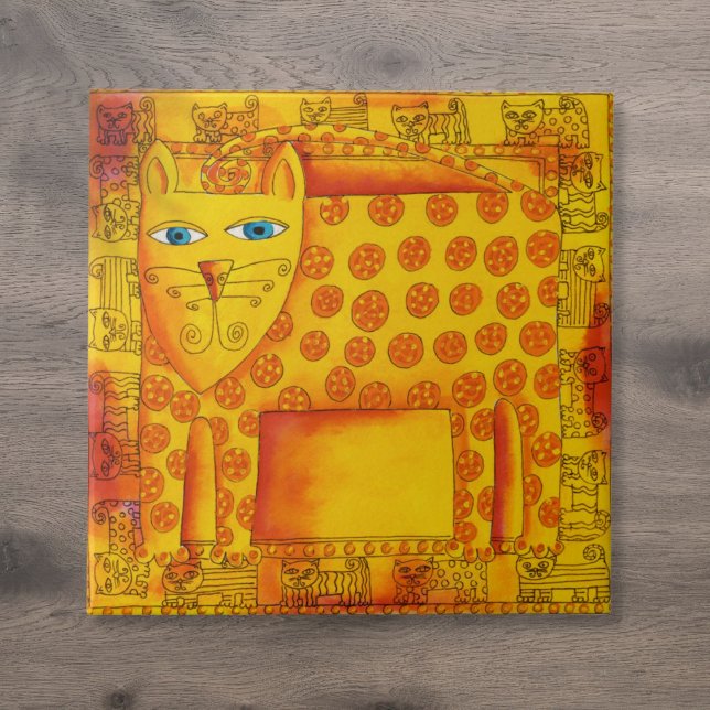 Gemusterte Leopard-Aquarellbilder Fliese (Patterned Leopard Watercolour Illustration Ceramic Tile)