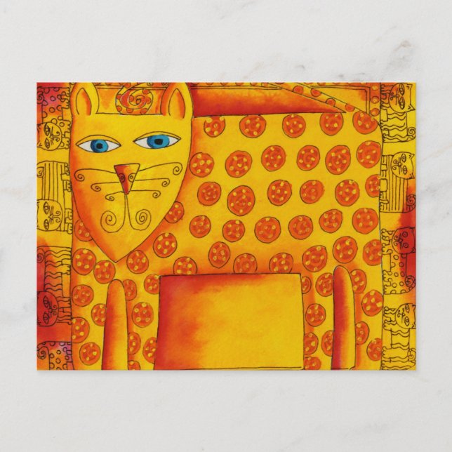 Gemusterte Leopard-Aquarellbilder Postkarte (Vorderseite)