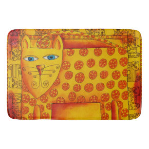Gemusterte Leopard Wasserfarben-Illustration Badematte