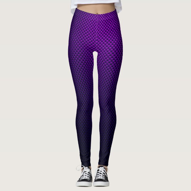gemusterte lila Kohlenstofffaser Leggings (Vorderseite)
