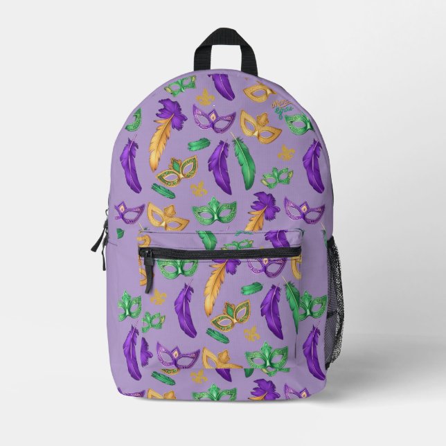 Gemusterte Mardi Gras Bedruckter Rucksack (Vorderseite)