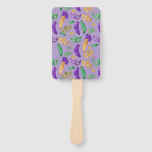 Gemusterte Mardi Gras Fächer