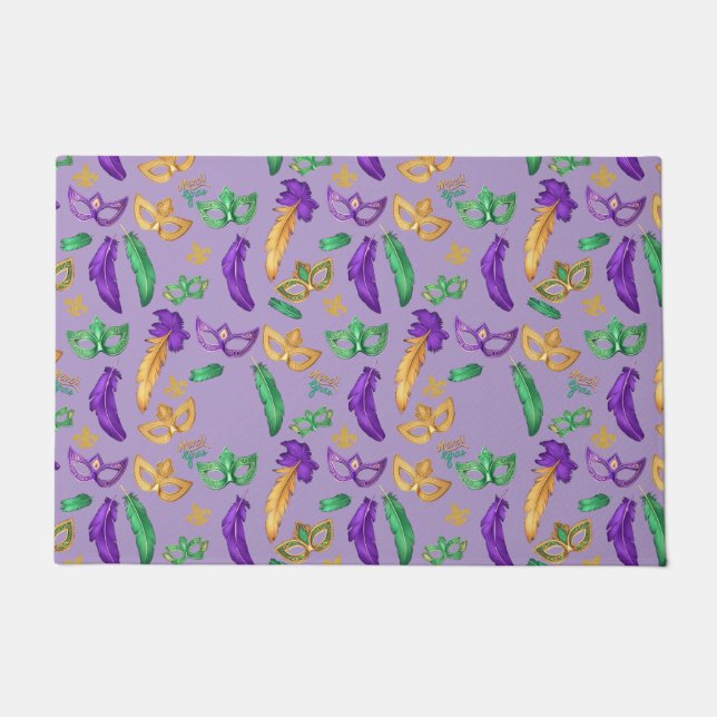 Gemusterte Mardi Gras Fußmatte (Vorderseite)
