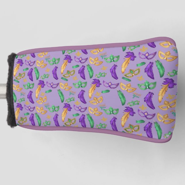 Gemusterte Mardi Gras Golf Headcover (Vorderseite)