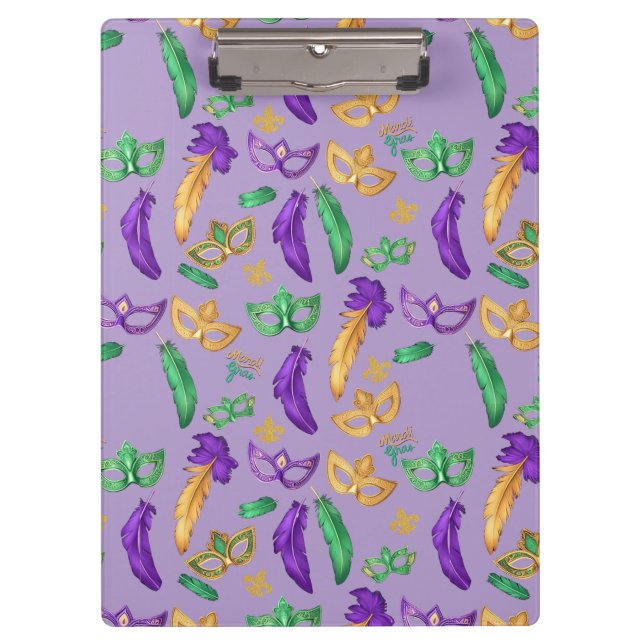 Gemusterte Mardi Gras Klemmbrett (Vorderseite)
