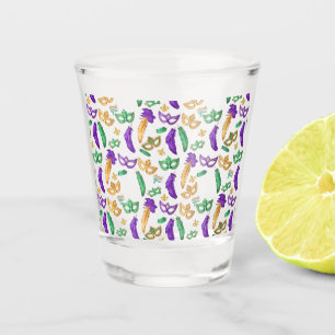 Gemusterte Mardi Gras Schnapsglas